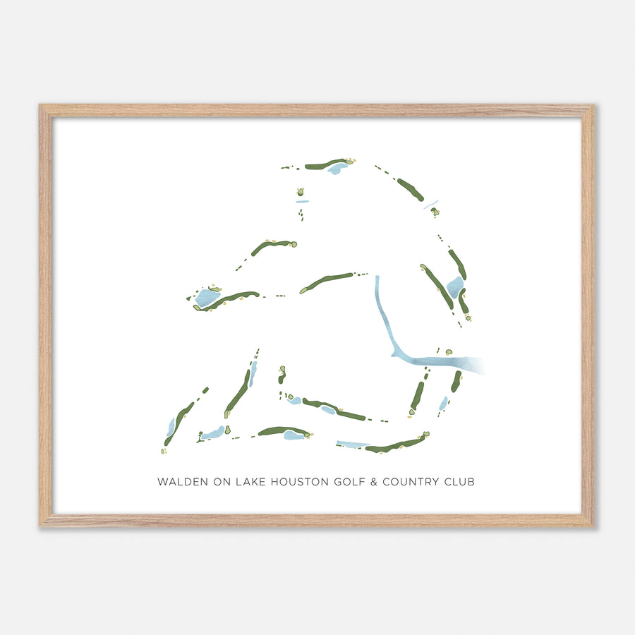 Print of Walden On Lake Houston Golf & Country Club Modern Map