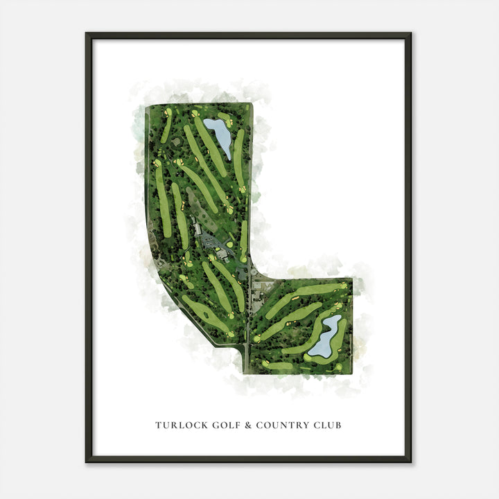 Print of Turlock Golf &amp; Country Club Classic Map