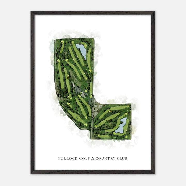 Print of Turlock Golf &amp; Country Club Classic Map