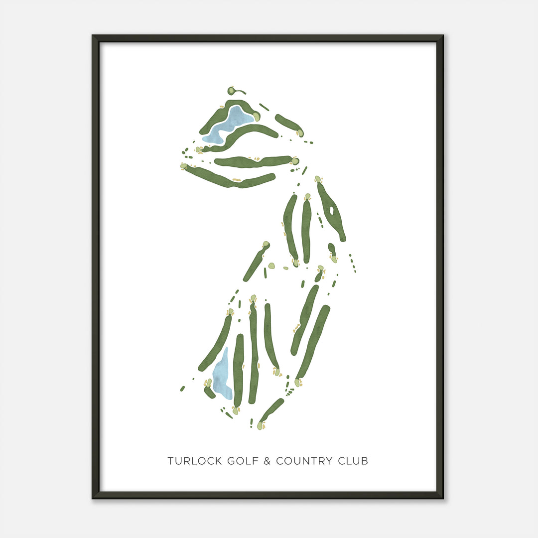 Print of Turlock Golf &amp; Country Club Modern Map