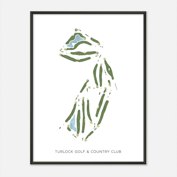 Print of Turlock Golf &amp; Country Club Modern Map