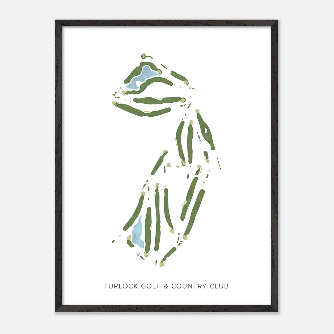 Print of Turlock Golf &amp; Country Club Modern Map