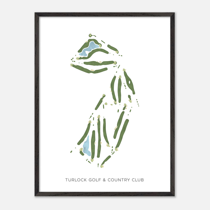Print of Turlock Golf &amp; Country Club Modern Map
