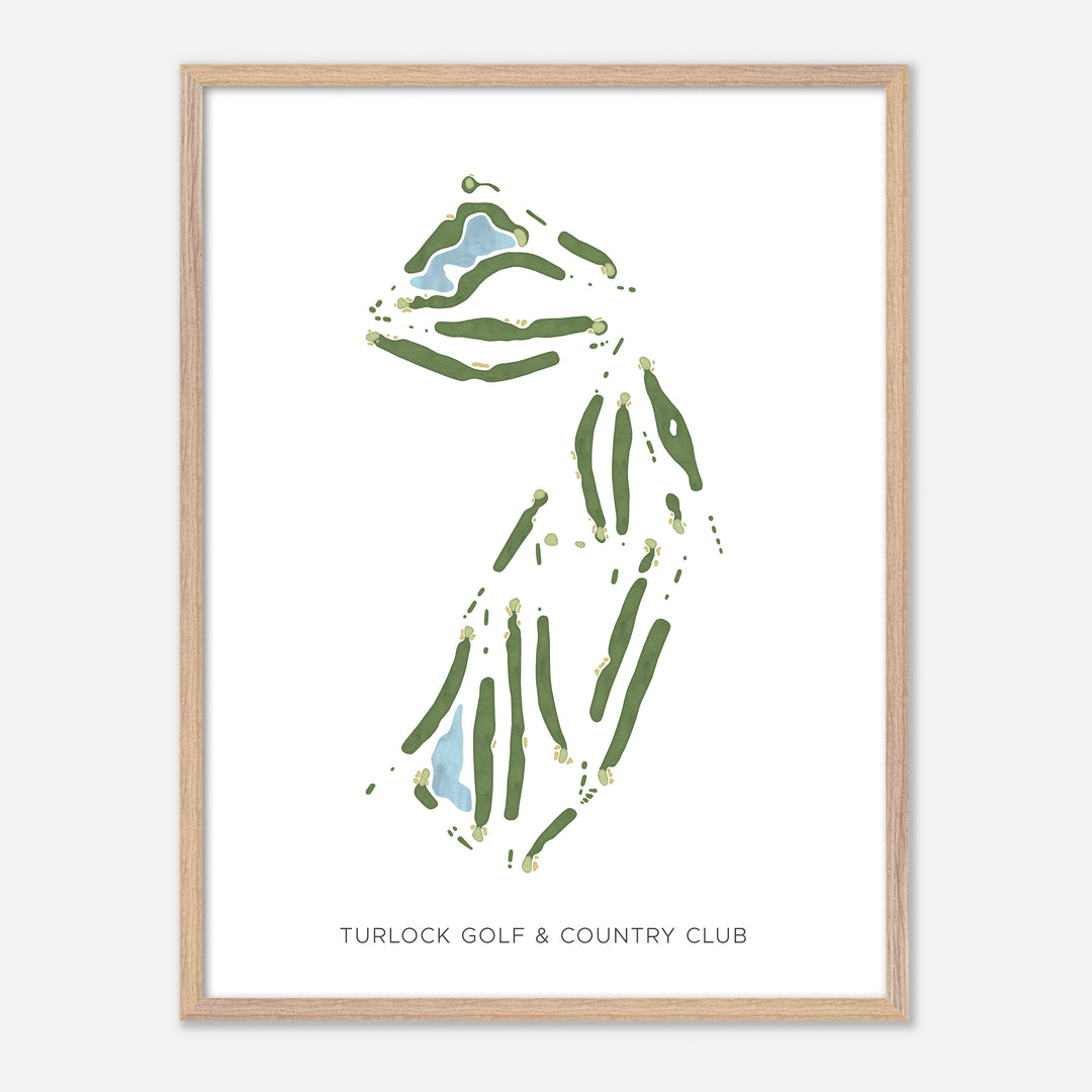 Print of Turlock Golf &amp; Country Club Modern Map
