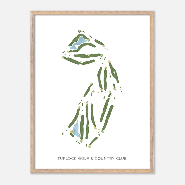 Print of Turlock Golf &amp; Country Club Modern Map