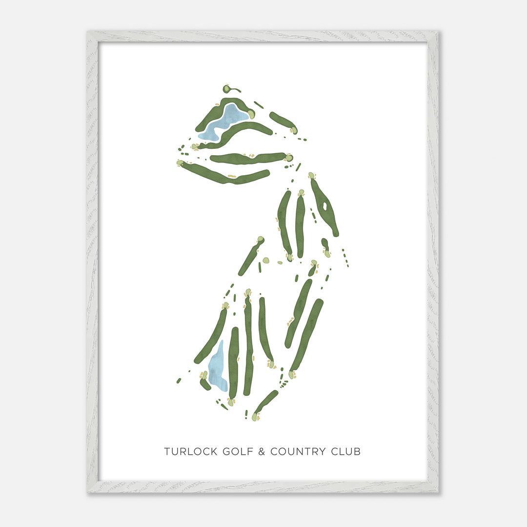 Print of Turlock Golf &amp; Country Club Modern Map