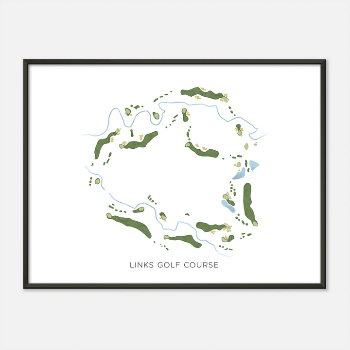 Print of Links Golf Course Modern Map