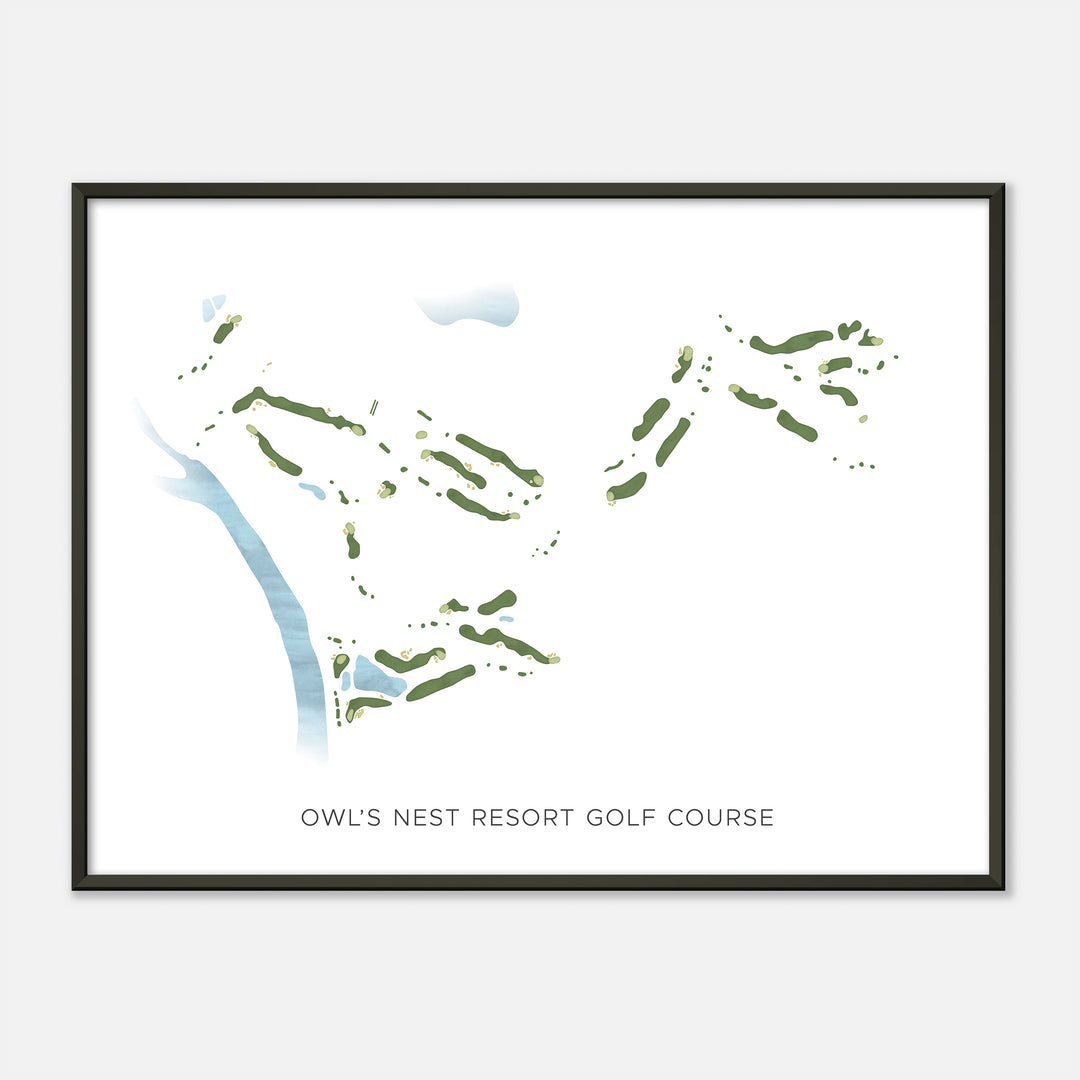 Print of Owl'S Nest Resort Golf Course Modern Map
