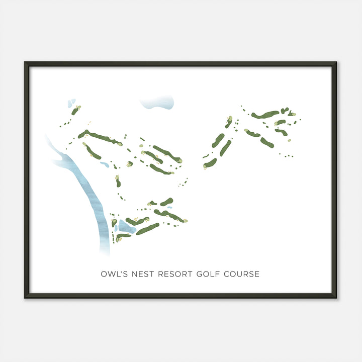Print of Owl'S Nest Resort Golf Course Modern Map