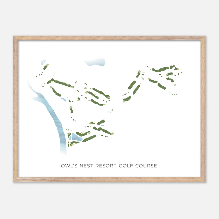Print of Owl'S Nest Resort Golf Course Modern Map