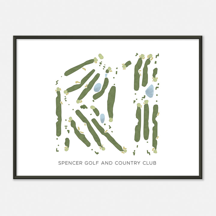 Print of Spencer Golf And Country Club Modern Map