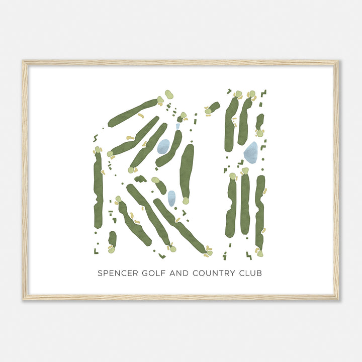 Print of Spencer Golf And Country Club Modern Map