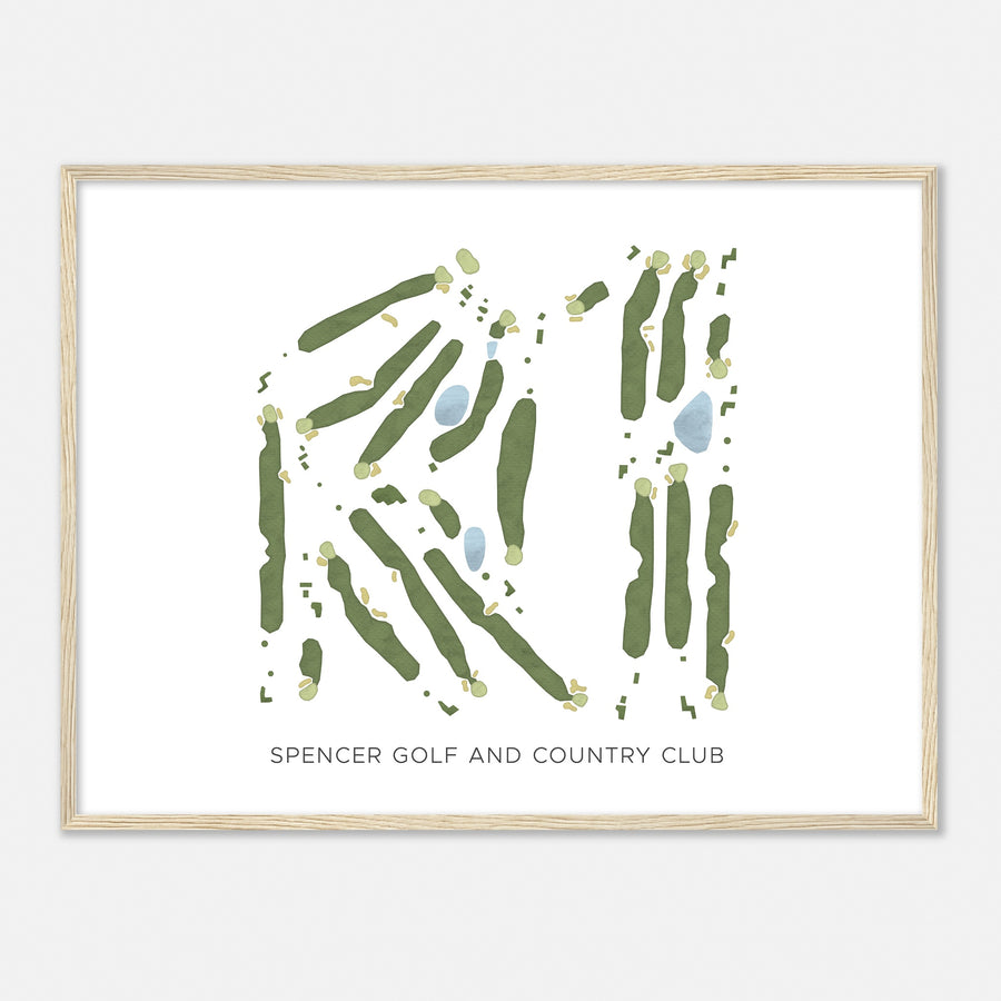 Print of Spencer Golf And Country Club Modern Map