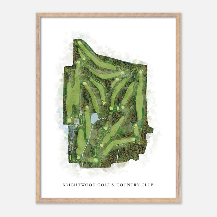 Print of Brightwood Golf &amp; Country Club Classic Map