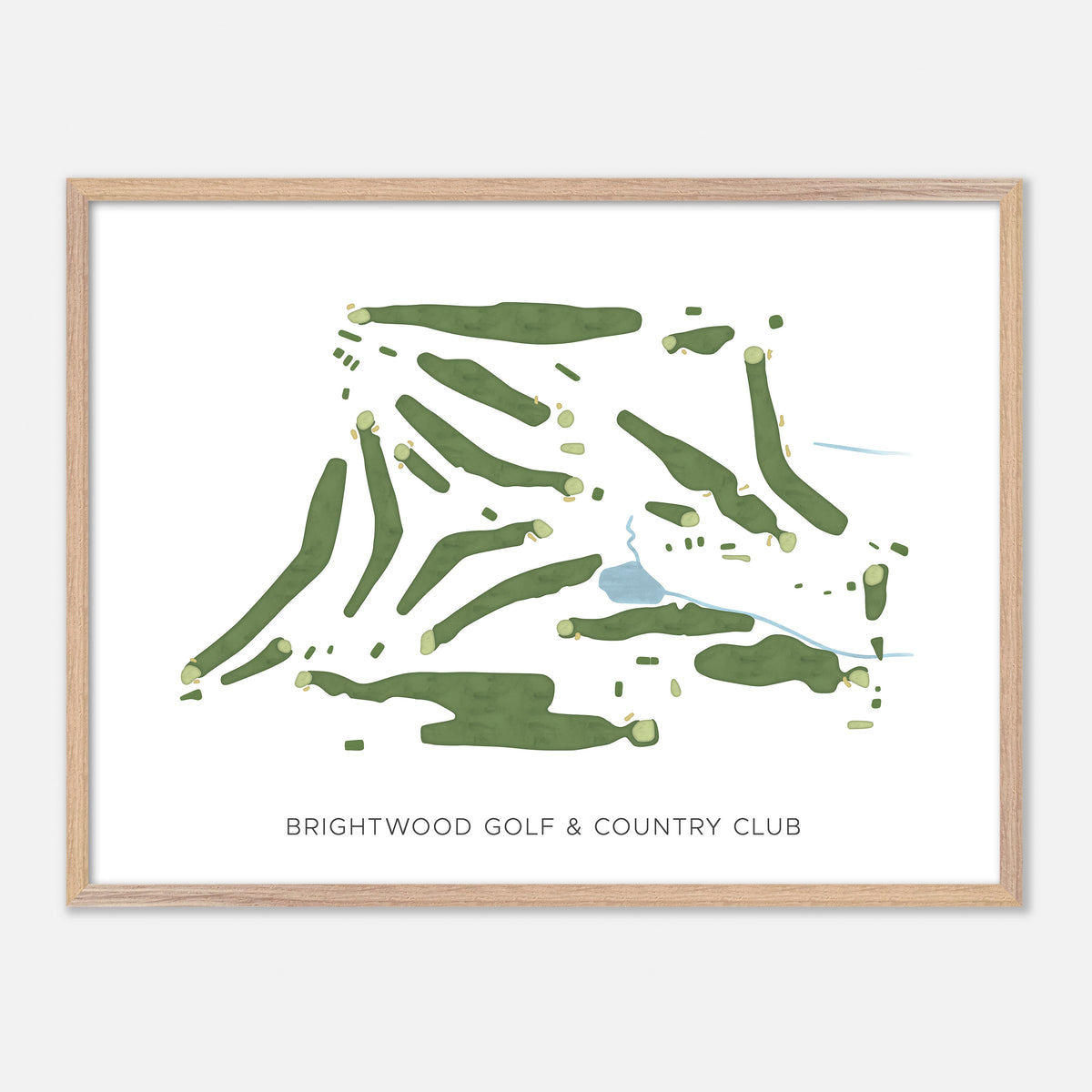 Print of Brightwood Golf & Country Club Modern Map
