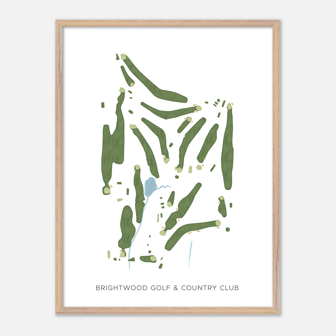 Print of Brightwood Golf &amp; Country Club Modern Map