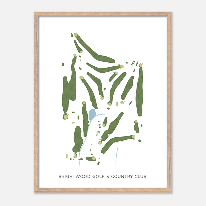 Print of Brightwood Golf &amp; Country Club Modern Map