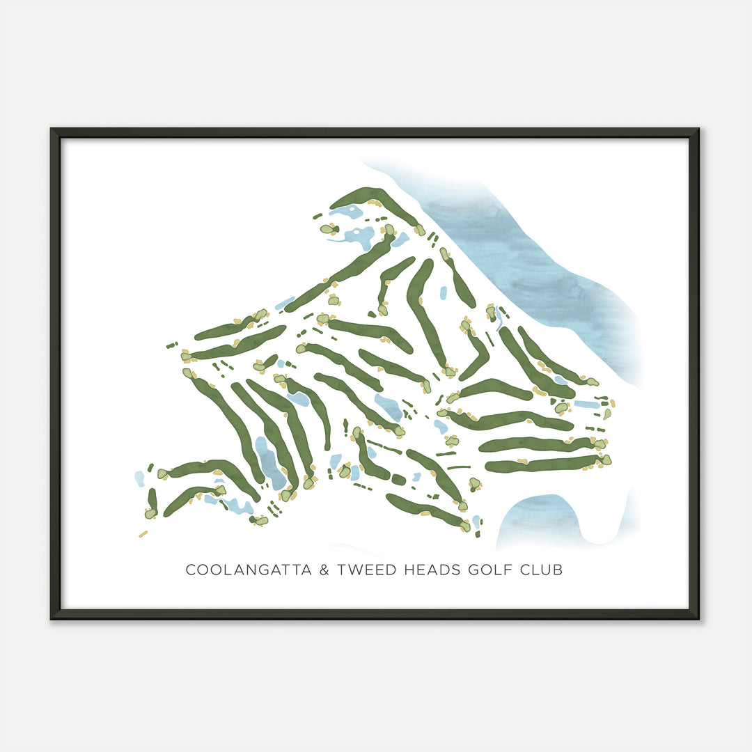 Print of Coolangatta & Tweed Heads Golf Club Modern Map