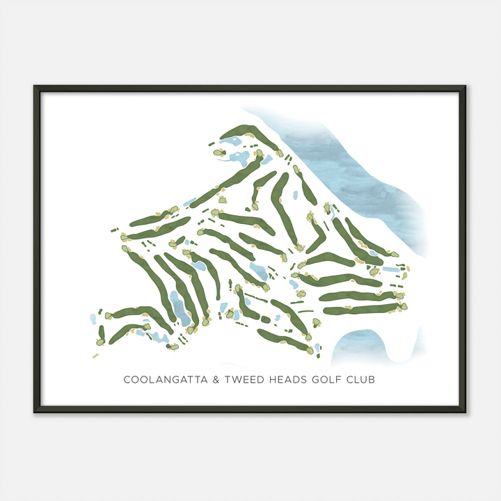 Print of Coolangatta & Tweed Heads Golf Club Modern Map
