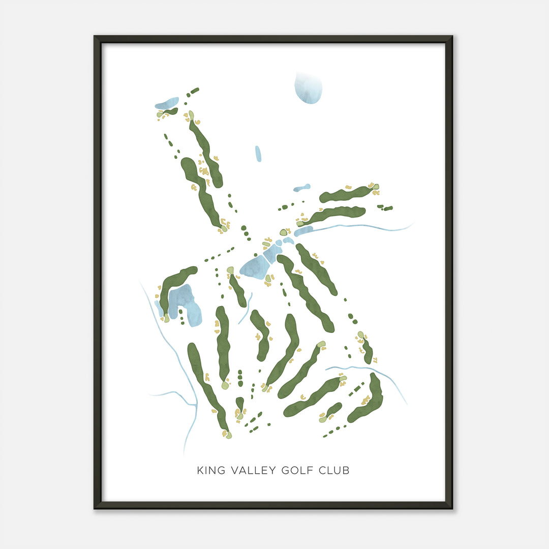 Print of King Valley Golf Club Modern Map