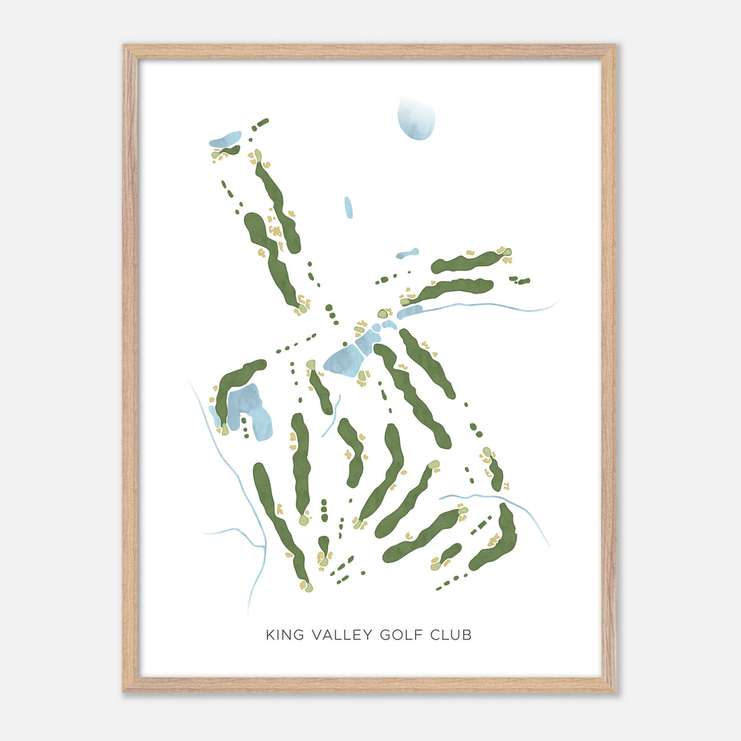 Print of King Valley Golf Club Modern Map