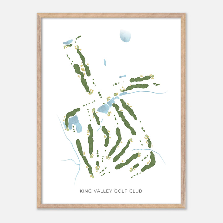 Print of King Valley Golf Club Modern Map