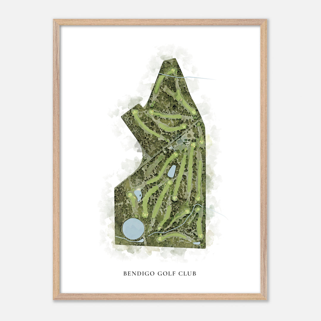 Print of Bendigo Golf Club Classic Map