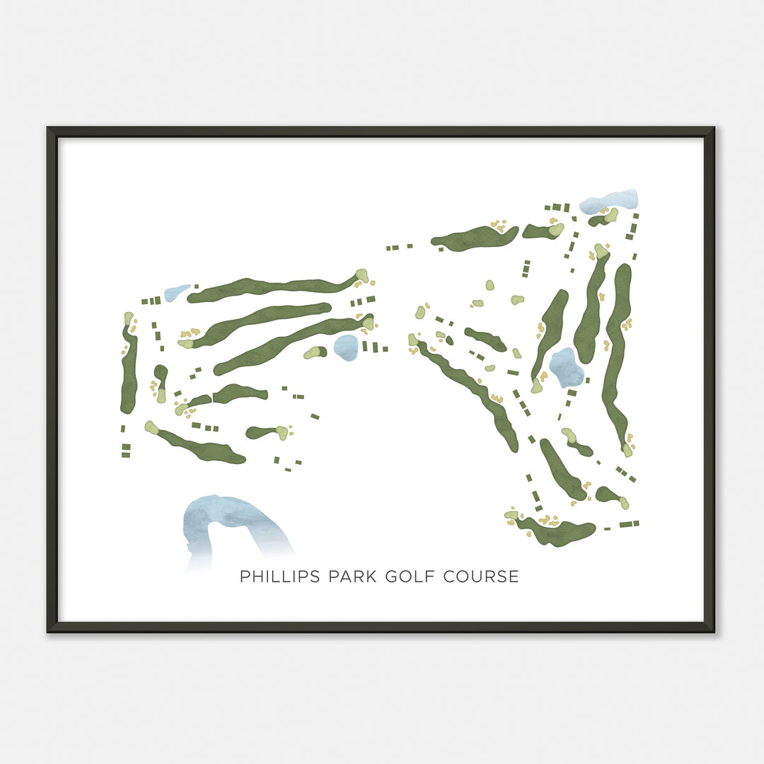 Print of Phillips Park Golf Course Modern Map