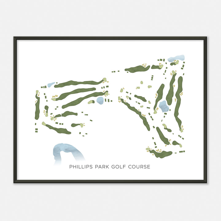 Print of Phillips Park Golf Course Modern Map