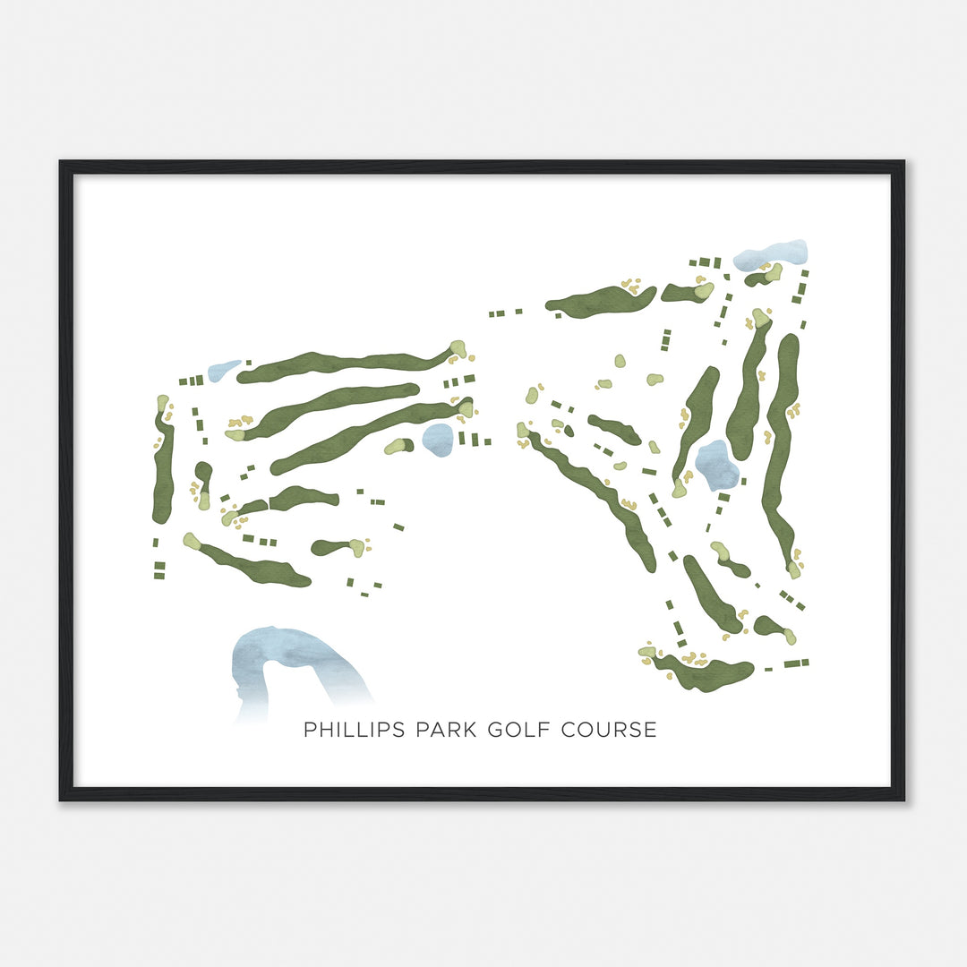 Print of Phillips Park Golf Course Modern Map