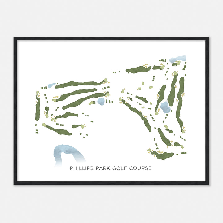 Print of Phillips Park Golf Course Modern Map