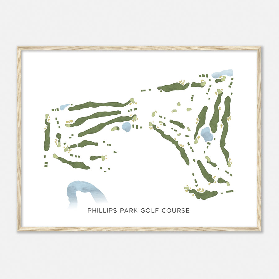 Print of Phillips Park Golf Course Modern Map