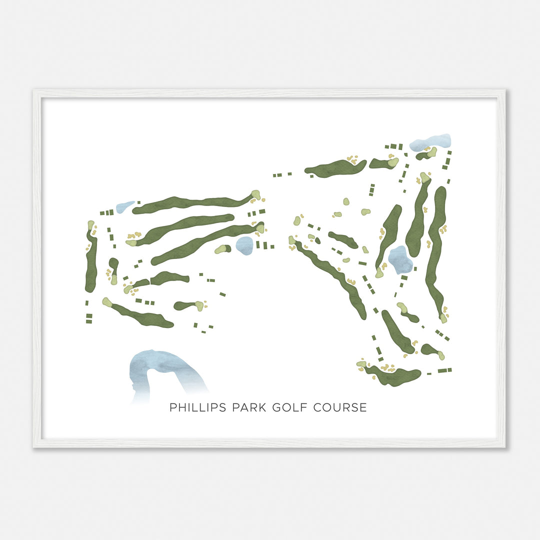 Print of Phillips Park Golf Course Modern Map