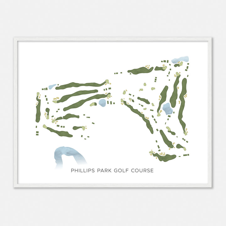 Print of Phillips Park Golf Course Modern Map