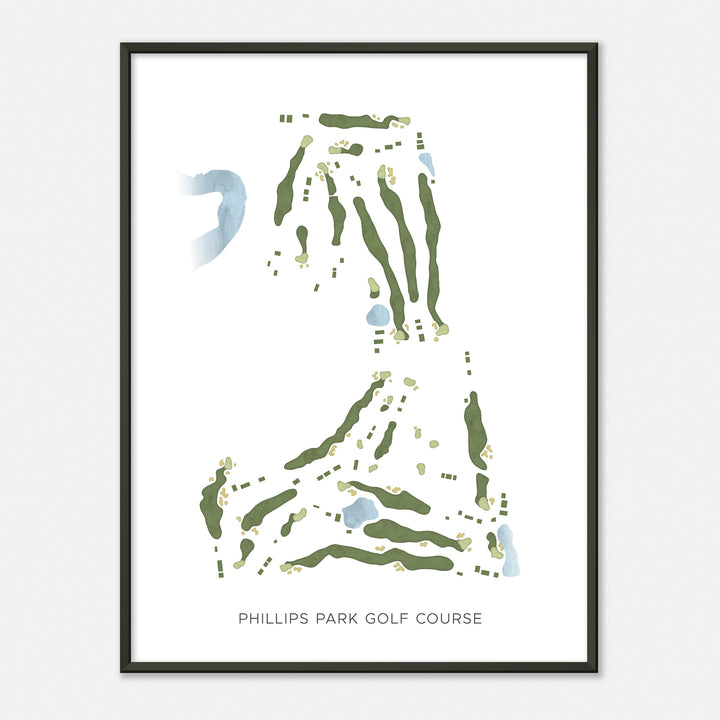 Print of Phillips Park Golf Course Modern Map
