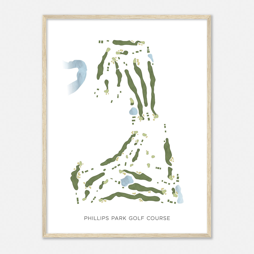 Print of Phillips Park Golf Course Modern Map