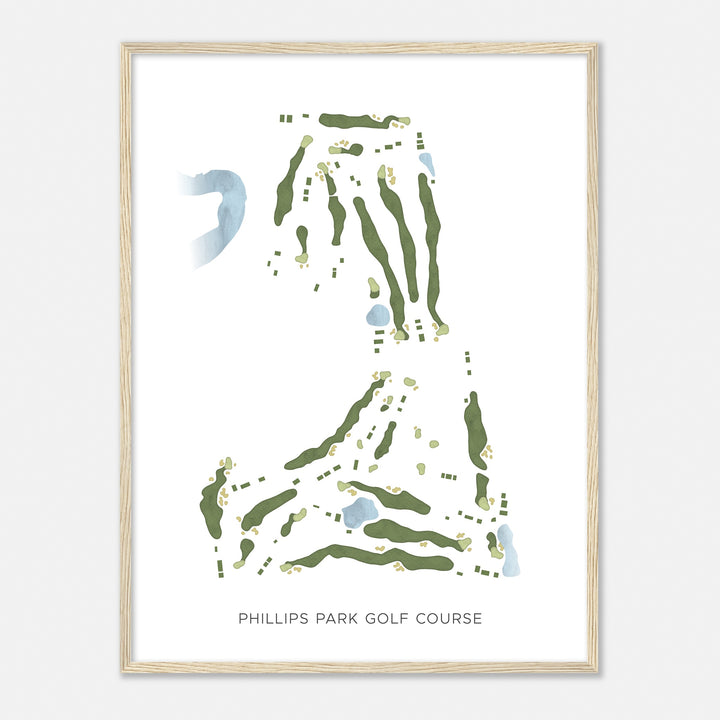 Print of Phillips Park Golf Course Modern Map