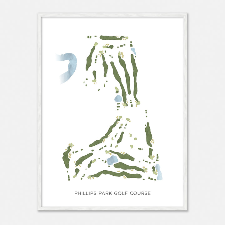Print of Phillips Park Golf Course Modern Map