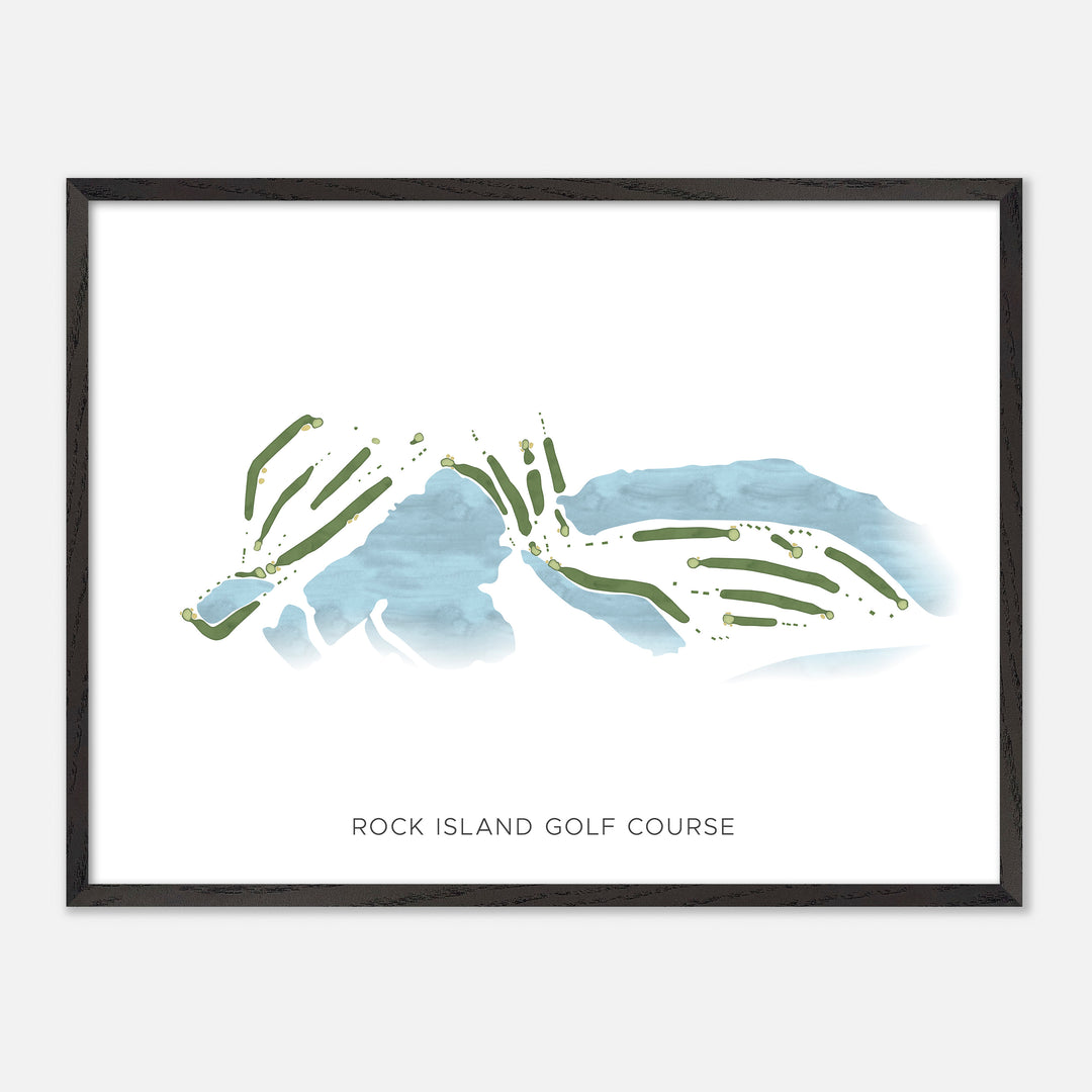 Print of Rock Island Golf Course Modern Map