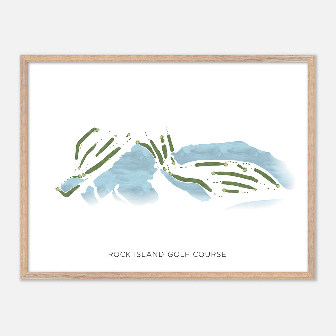 Print of Rock Island Golf Course Modern Map