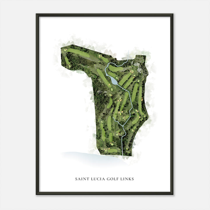 Print of Saint Lucia Golf Links Classic Map
