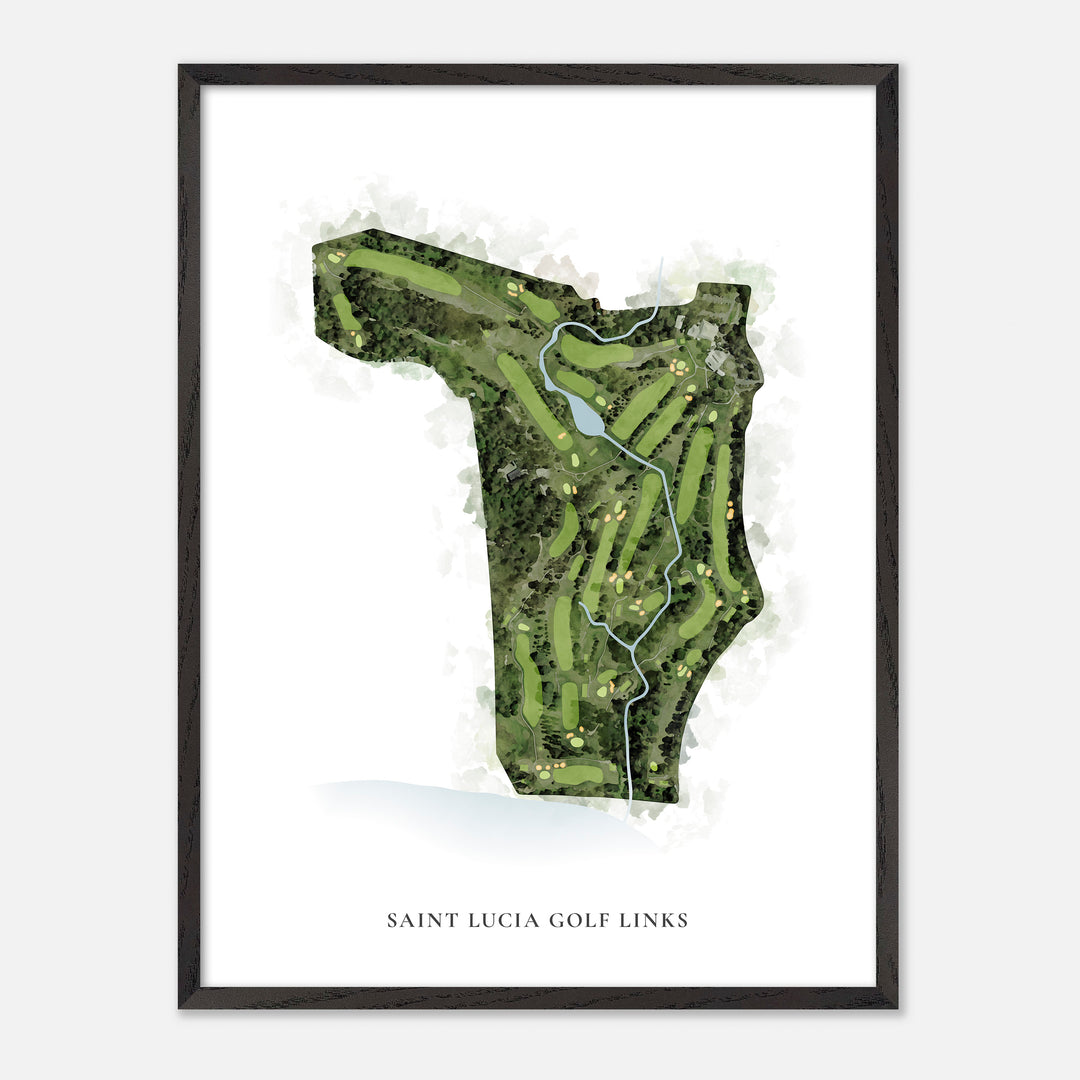 Print of Saint Lucia Golf Links Classic Map