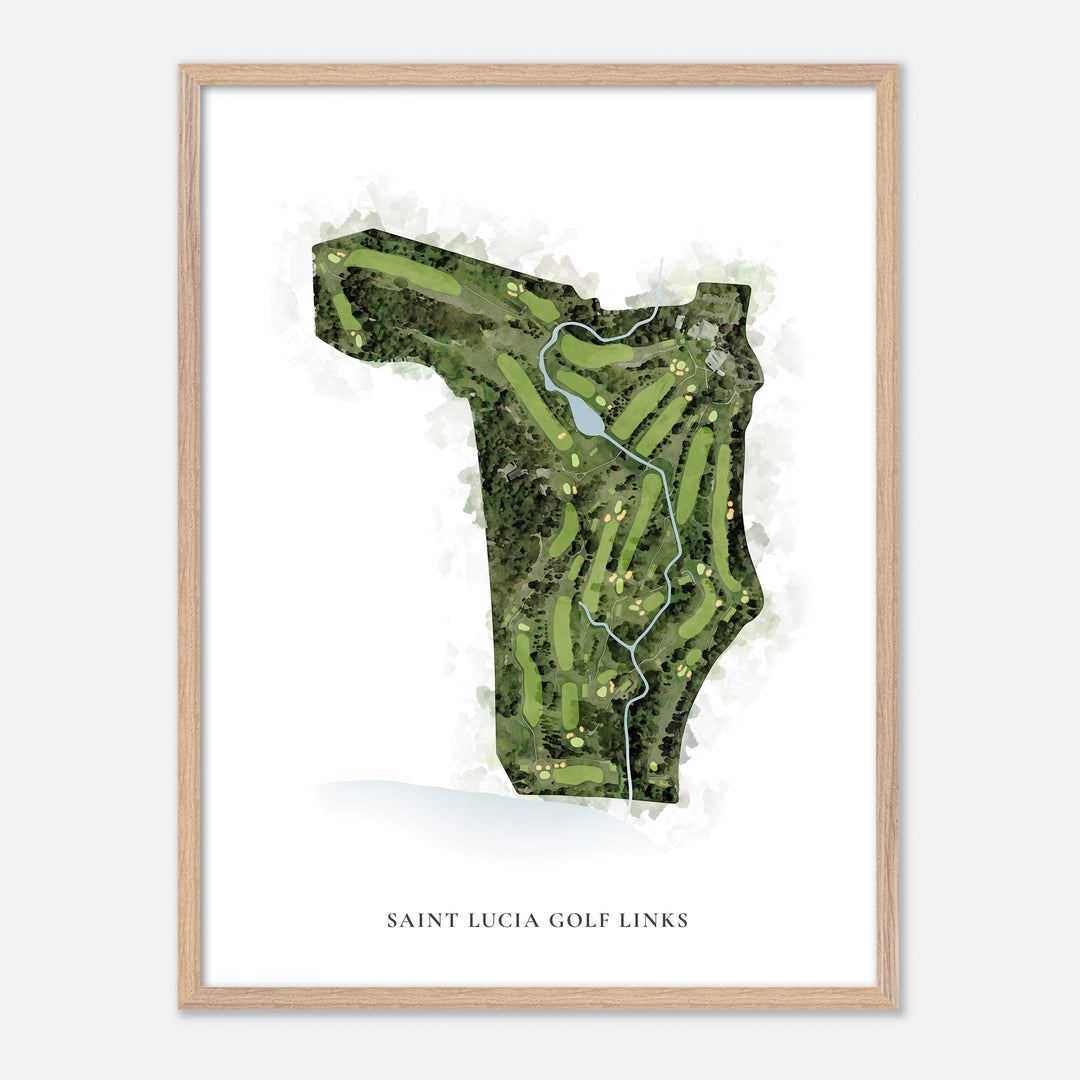 Print of Saint Lucia Golf Links Classic Map