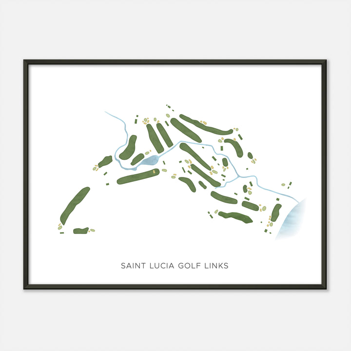 Print of Saint Lucia Golf Links Modern Map