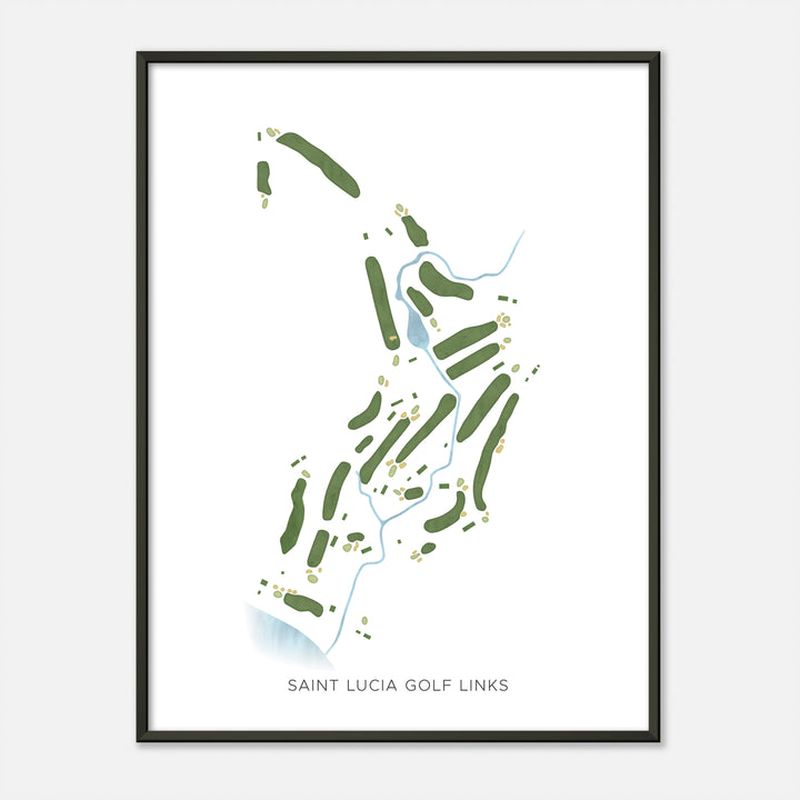 Print of Saint Lucia Golf Links Modern Map