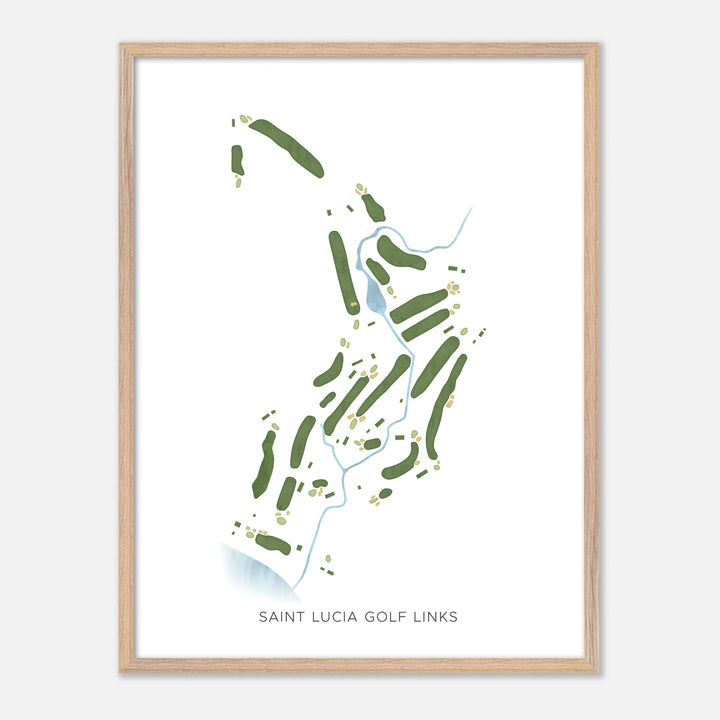Print of Saint Lucia Golf Links Modern Map