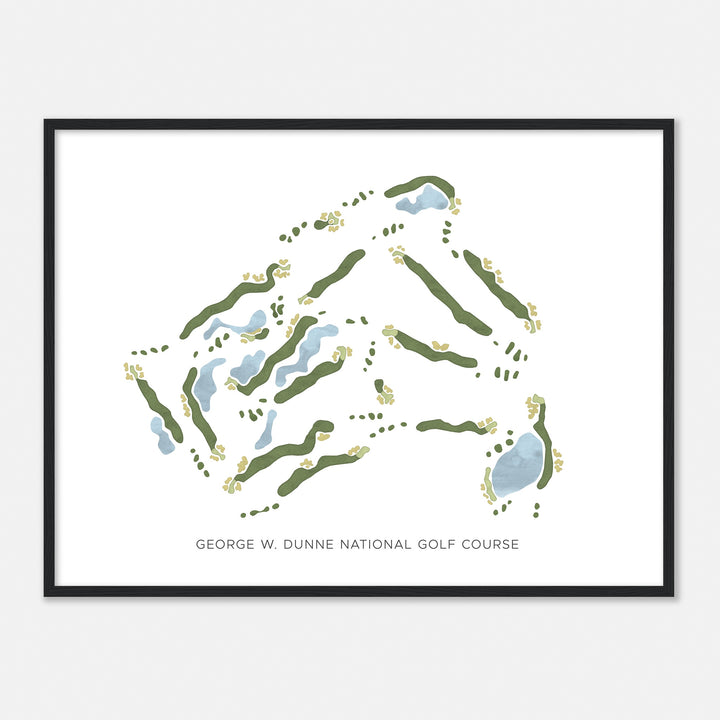 Print of George W. Dunne National Golf Course Modern Map