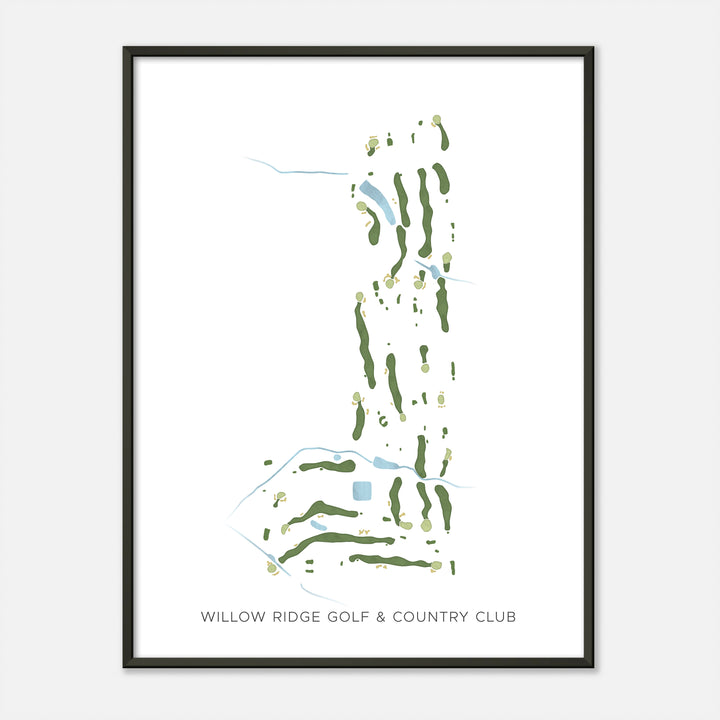 Print of Willow Ridge Golf & Country Club Modern Map