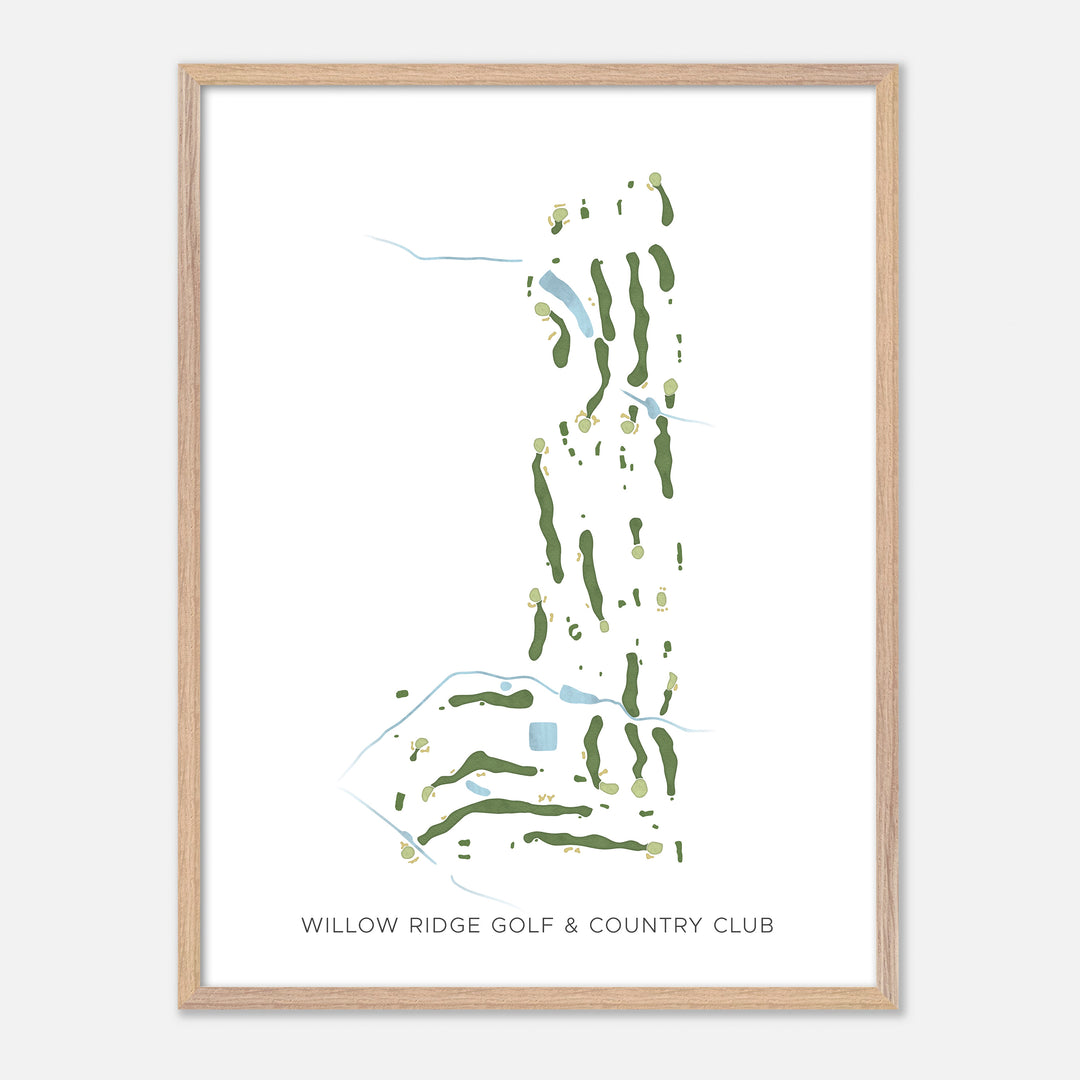 Print of Willow Ridge Golf & Country Club Modern Map