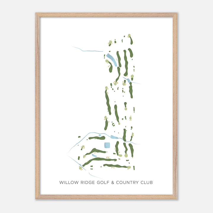 Print of Willow Ridge Golf & Country Club Modern Map